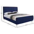 thumbnail image 5 of Meridian Furniture Zara Contemporary Navy Velvet Queen Bed, 5 of 7