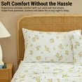 thumbnail image 6 of THD Blue & Yellow Floral Bed Sheets - 4 Piece Bed Sheet Set - Wrinkle Resistant & Ultra Soft - Fits Mattresses up to 15 Inches Deep, 6 of 6