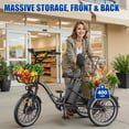 thumbnail image 3 of Flycity Electric Tricycle for Adults, Peak 1200W Electric Trike with 48V 20Ah Removable lithium battery, 20" 7 Speeds 3 Wheels Electric Bikes, Black, 3 of 9