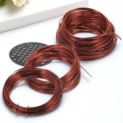 OUNONA 1Set Aluminum Copper Plant Training Wire Brown Color for Bonsai Tree Modeling and Garden Support