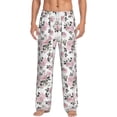 thumbnail image 2 of Lsque Rose Flowers Print Men's Pajama Pants, Lounge Pant - Comfortable Home Wear,Elastic Waistband, Stylish Design-XX-Large, 2 of 9