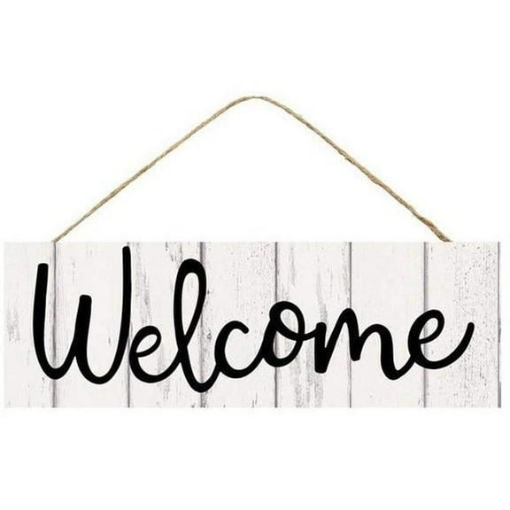 15" Wooden Sign: Rustic Welcome Fence