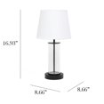 thumbnail image 3 of Mod Lighting and Decor Encased Glass Table Lamp with Tapered Shade - 17" - Clear and White, 3 of 9