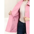thumbnail image 6 of Unique Bargains Women's Turn-Down Collar Pockets Outwear Winter Coat XS Pink, 6 of 7
