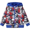 thumbnail image 1 of Sudadera con capucha Marvel Spider-Man con cremallera para niños pequeños de 3 a 4 años, 1 of 6
