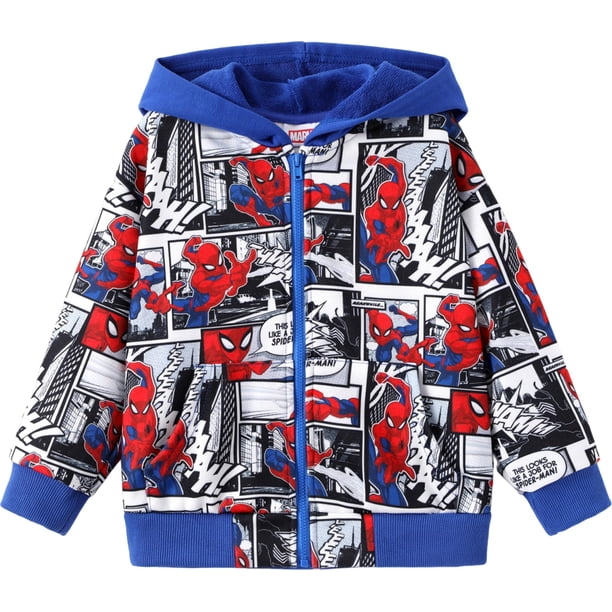 Sudadera con capucha Marvel Spider-Man con cremallera para niños pequeños de 3 a 4 años