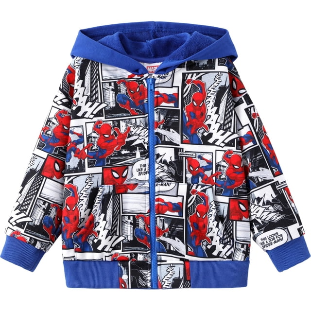 Sudadera con capucha Marvel Spider-Man con cremallera para niños pequeños de 3 a 4 años