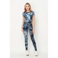 thumbnail image 2 of Tie Dye 2 Piece Leggings and Short Sleeve Crop Top Set Black L/XL, 2 of 2