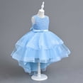 thumbnail image 5 of Mercatoo Kids Girl Sleeveless Dress Summer Round Neck A Line Flowy Princess Dress Piano Concert Wedding Party Dress, 5 of 7