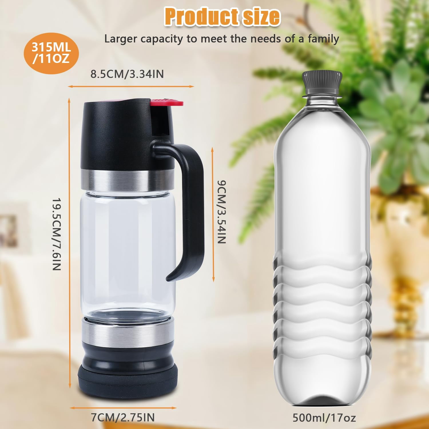 Honey Dispenser 12Oz No Drip with Base 2026 Upgrade, Glass Honey Jar pot with Handle, Syrup Dispenser for Coffee or Tea, Mess Free Honey Dispenser for Honey and Syrup, Honey Container