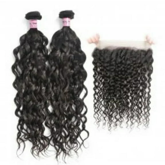 Water Wave Human Hair 2 Bundle Wet and Wavy Bundles 100% Unprocessed Virgin Curly Hair Extensions Natural Color for Women