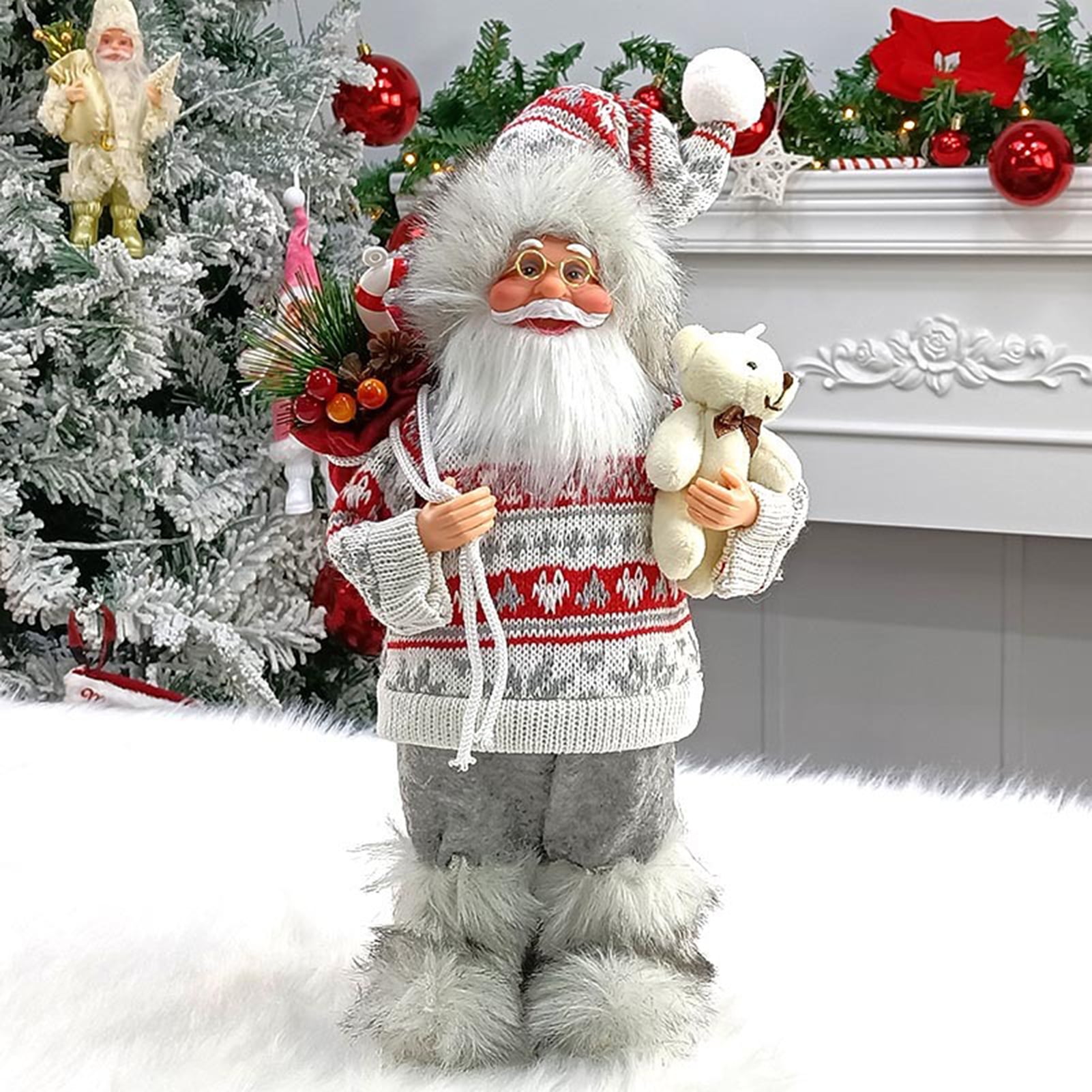 Happy Date Santa Claus Doll Figurine, Christmas Decorations Indoor Home