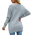 thumbnail image 7 of XFLWAM Women's Open Front Cardigan Sweater with Pockets Long Sleeve Cable Knit Button Down Loose Cardigan Sweater Outwear Gray M, 7 of 7