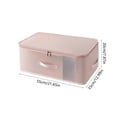 thumbnail image 3 of Bolsa de almacenamiento debajo de la cama | Ropa plegable, manta, organizador de edredones • Tela transpirable, cierre con cremallera, ventana transparente | Asas reforzadas • Blanco, rosa, beige, 3 of 6