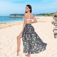 thumbnail image 5 of Women Sarong Wraps Cherry and Leaves Swimsuit Beach Pareo Bikini Coverups Skirt L, 5 of 7