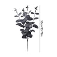 thumbnail image 3 of Black Artificial Eucalyptus Leaf Bunch, 4 Fork Soft Matte Foliage for Halloween Gothic Party, Vase Filler, Table Centerpiece, Mantel Decor, 3 of 6