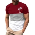 thumbnail image 1 of Mens Casual Pantalones Cortos Cuello Redondo Patchwork Impresión Suéter Blusa de Fitness, Camisetas para Hombre, 1 of 4