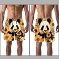 thumbnail image 3 of luoweisi Men's Beach Shorts Quick Dry Swim Trunks with Mesh Lining Panda Sunflower L, 3 of 5