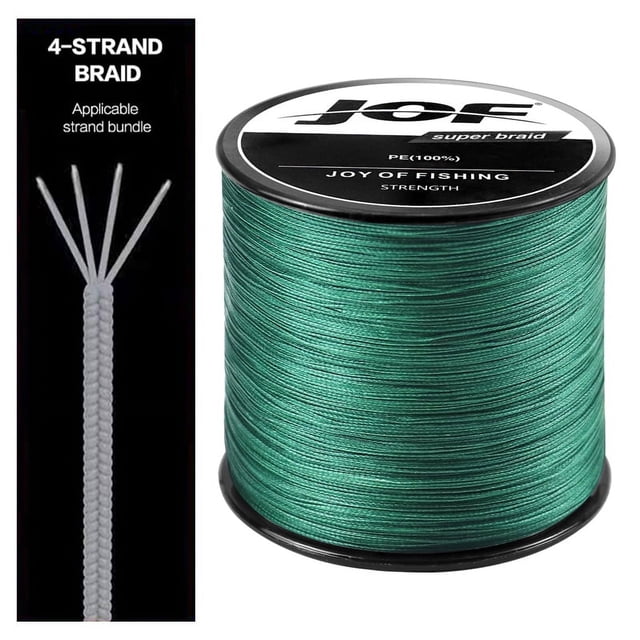 4 Strands Abrasion Resistant Braided Fishing Line PE Super Strong Anti-bite Line, Fishing Accessories For Freshwater 3000M Green Mainline