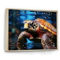 thumbnail image 2 of Designart "Underwater Abstract Voyage I" Animals Turtle Floater Framed Wall Decor, 2 of 5