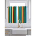 thumbnail image 2 of Tier Curtains 45 Inches Long, Mexican Stripes Window Treatment Curtain Drapes, Colorful Striped Mexican Fiesta Theme Small Curtain Drapes for Bathroom Laundry Room, 27.5"x45", 2 Panels, 2 of 7