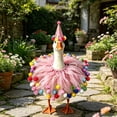 thumbnail image 4 of PiGOGI 23 Inch White Goose Birthday Decoration Set, Blue Pink Costume with Hat, Outdoor Yard Lawn Patio Decor, 4 of 6