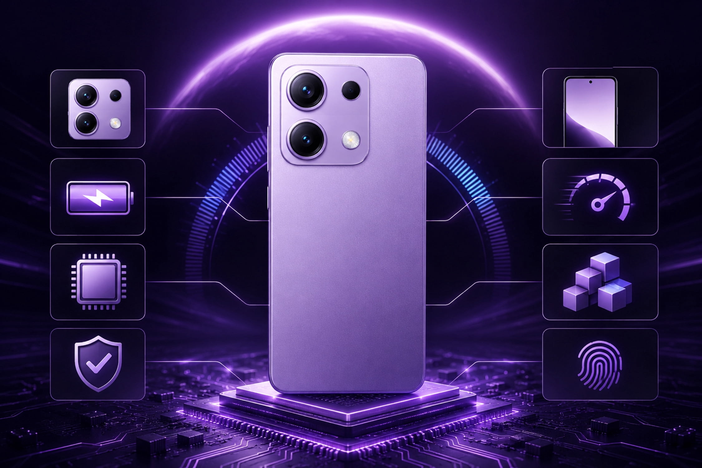 Xiaomi Redmi Note 14S 4G 256GB ROM 8GB RAM Dual Sim GSM Unlocked - Aurora Purple