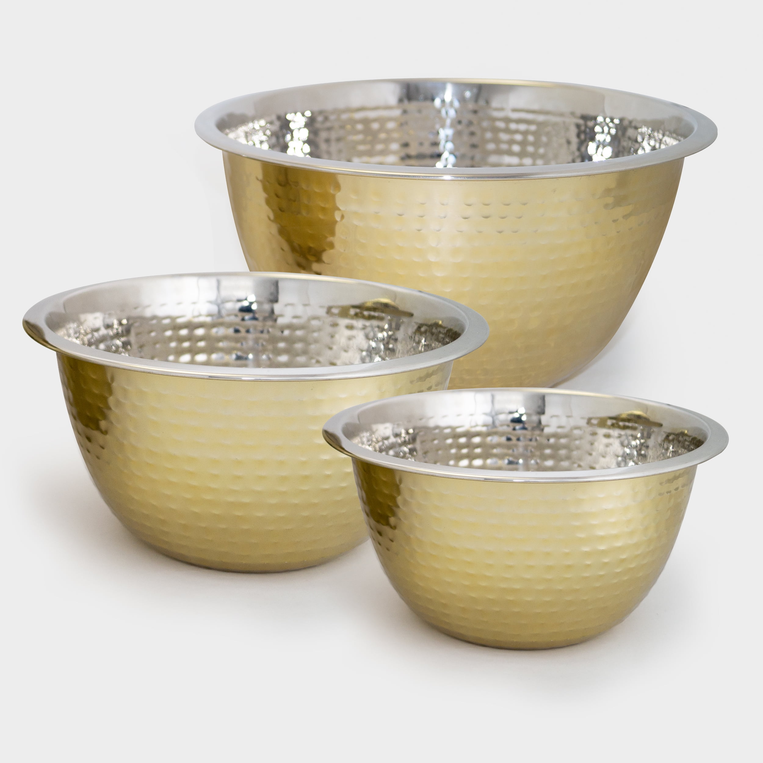 ExcelSteel F71 Professional Gold Toned Hammered Mixing Bowl (3 Piece