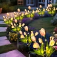 thumbnail image 2 of Rirool Solar Garden Lights Outdoor, 2 Pack Solar Tulip Lights with 14 Flowers, IP65 Waterproof LED Stake Light for Yard, Pathway, Patio, Landscape (Lavender), 2 of 8