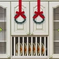thumbnail image 4 of Dserhfy Mini Christmas Cabinet Wreaths 5.1 Inch Small Kitchen Xmas Decor with Red Ribbon Bow Plastic Rattan Fabric Window Door Office Holiday Decoration, 4 of 8