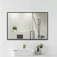 thumbnail image 4 of Metal  Frame Bathroom Mirror Wall Mirror 36×24 - Silver, 4 of 5