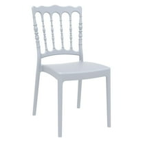 Luxury Commercial Living 36" Silvery Gray Stackable Outdoor Patio Dining Chair