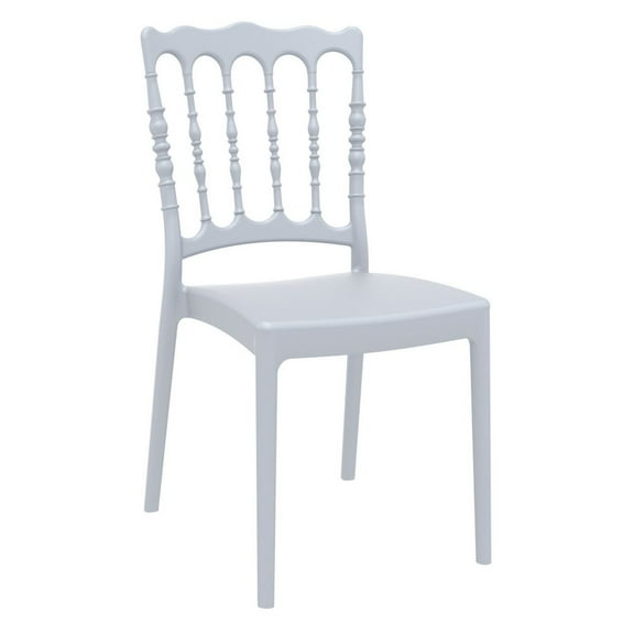 Luxury Commercial Living 36" Silvery Gray Stackable Outdoor Patio Dining Chair