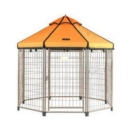 UPC: 0877370001391 | Pet Gazebo Indoor Outdoor Dog Kennel Pla Pen with Waterproof Market-Top Cover Desert Sunset 5-ft