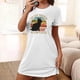 thumbnail image 1 of Camisón corto de talla grande para mujer, camisón de manga corta con estampado de pecho a la moda, camisón para mujer, 1 of 7