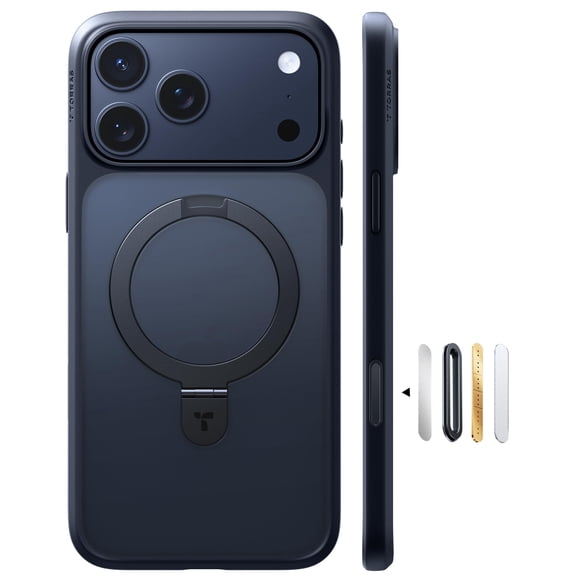 TORRAS Q1 Guardian for iPhone 17 Pro Case with Magnetic Stand ,Compatible with MagSafe,Shockproof,4X Military Drop Protection,Camera Control,6.3″,Black