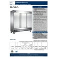 thumbnail image 3 of Heavy Duty Commercial 72 cu ft Solid Stainless Steel Reach-In Freezer (3 Door), 3 of 8