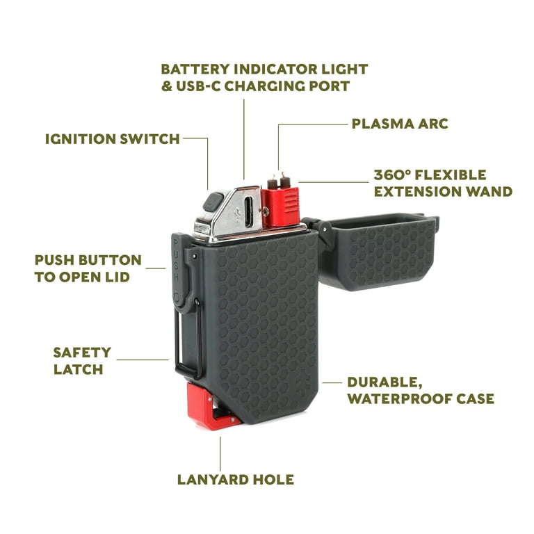 Swiss Tech Plasma Rechargeable Arc Lighter, Extendable Wand