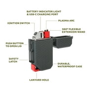 Swiss Tech Rechargeable Waterproof Plasma Arc Lighter, Black, Windproof, 0.33 lbs