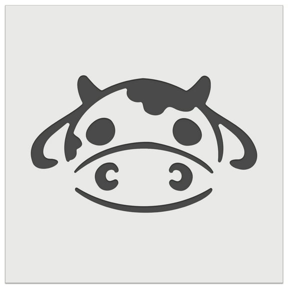 Kawaii Chibi Cow Head Face Milk Farm Animal DIY Cookie Wall Craft Stencil - 5.5 Inch