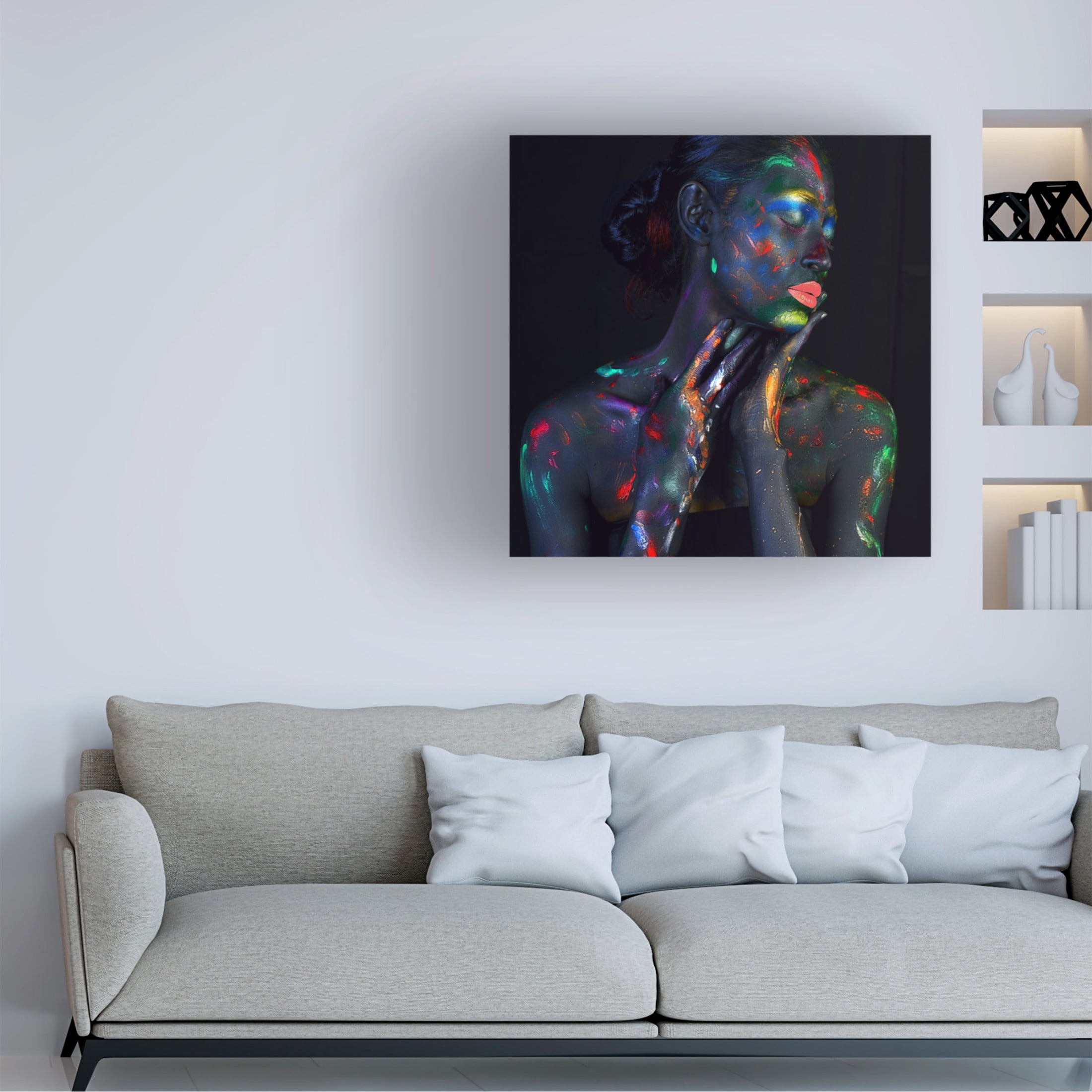 Canvas Wall Art - James Mahfuz 'Jui' Wall Art for Living Room, Bedroom, or Office D?cor by Trademark Fine Art - 18 x 18 Inches