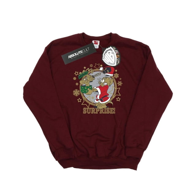 Tom And Jerry Womens Christmas Surprise Sweatshirt