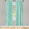 thumbnail image 4 of Ambesonne Tropical Window Curtains, Palm Leaves Flowers Art, Each 28" W x 63" L, Dark Seafoam White, 4 of 4