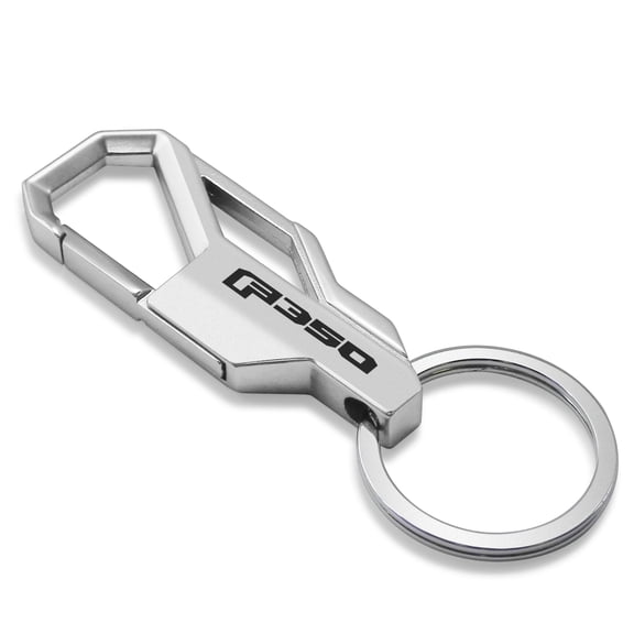 iPick Image for Ford F-350 Silver Carabiner-style Snap Hook Metal Key Chain, Official Licensed