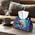 thumbnail image 4 of SEANATIVE Sea Turtle Tissue Box Cover Rectangle Tissue Box Holder with Top Buckle Blue Ocean Tissue Paper Box Cover PU Leather Tissue Box Organizer Portable Tissue Case Cover Home Decor 2 Pcs, 4 of 7