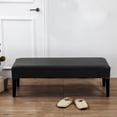 thumbnail image 6 of Stretch Dining Bench Cover Elegant Rectangle Bench Seat Slipcover - Black, 6 of 8
