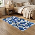 thumbnail image 2 of ODIKA 5'x7' Ultra-Soft Area Rug, Geometric Abstract Mosaic With Interlocking Triangles And Accents None Washable, Bare feet friendly, Silk-Touch for Bedroom Home office, 2 of 7