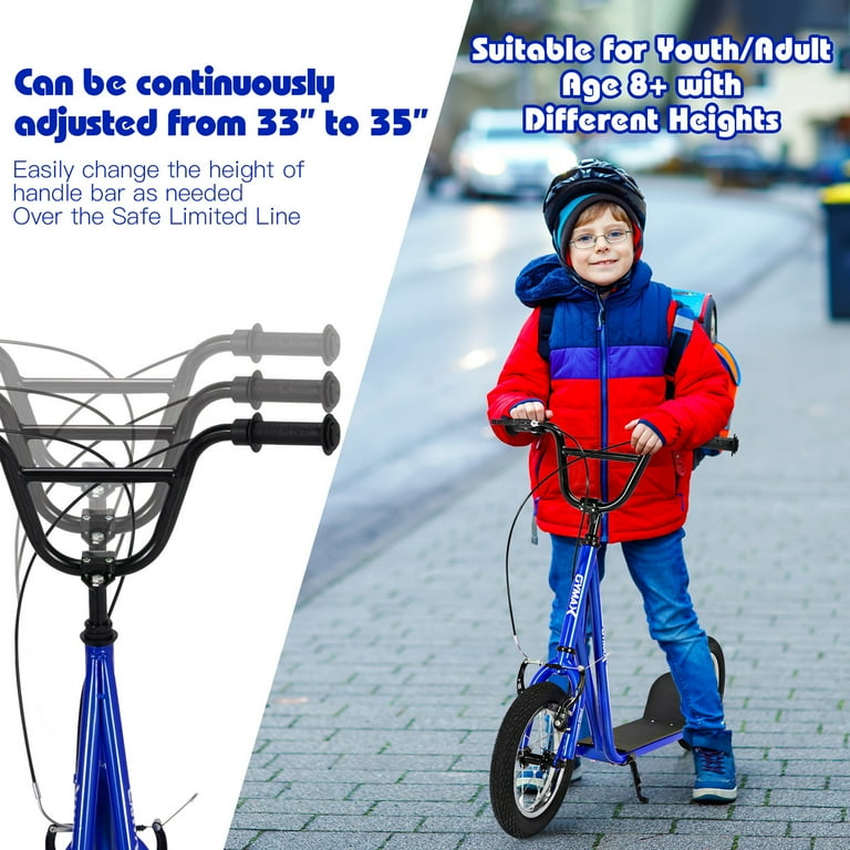 TRiNiDAD 【KID Steel】 Free Shipping! Gymax Youth Kick Scooter Carbon Steel Frame