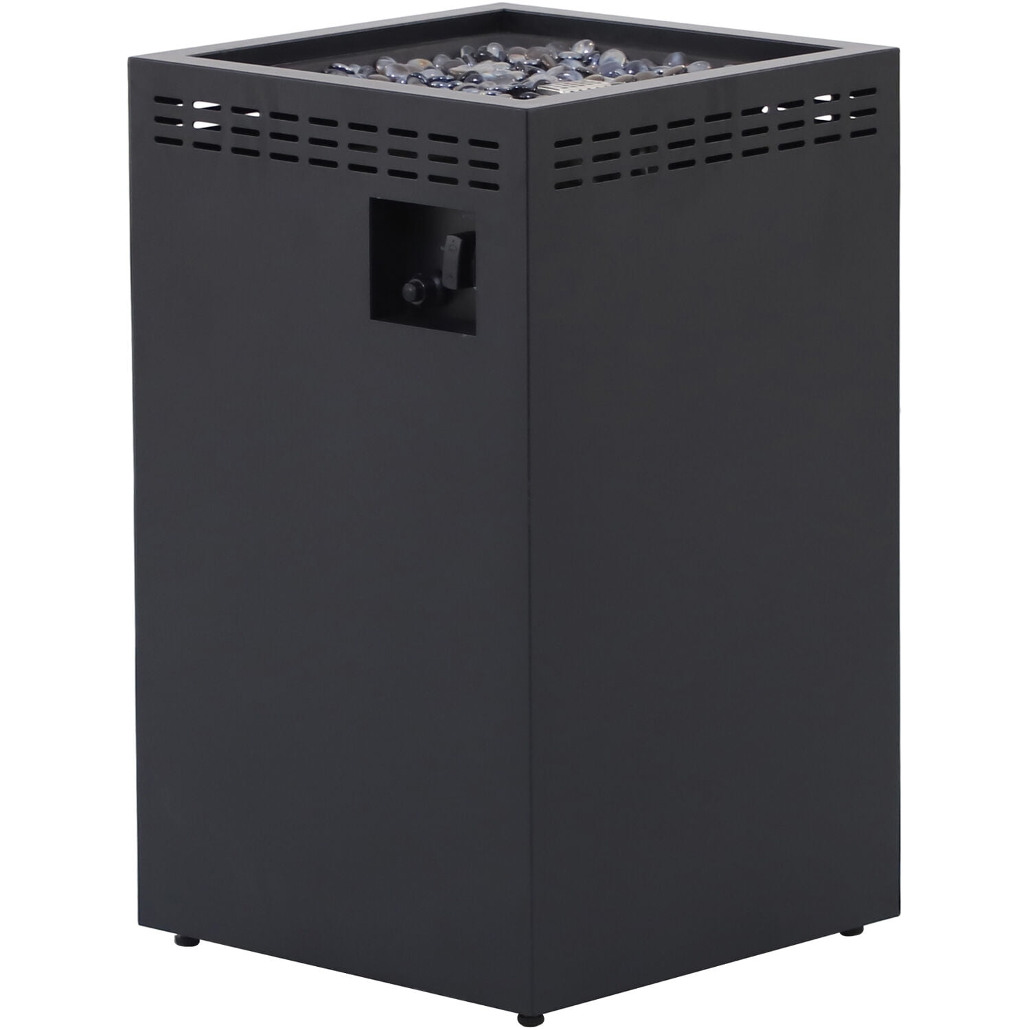 Hanover Naples 40,000 BTU Column Fire Pit with Glass Burner Enclosure