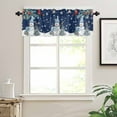thumbnail image 7 of Christmas Kitchen Curtains and Valances Set, Tree Snowman Winter Snowflakes Navy Blue Rod Pocket Window Valance 18 Inch Window Curtain Panels for Living Room Bedroom Laundry, 27.5x36in, 3 Pieces, 7 of 7
